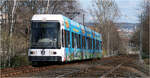 Im Anstieg -     Der NGT8DD 2723 in der Steigungsstrecke kurz vor der Haltestelle 'Merianplatz (Elbamare)' in Dresden-Gorbitz.