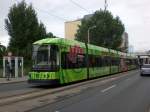 Dresden: Straenbahnlinie 7 nach Pennrich Gleisschleife an der Haltestelle Lbtau Tharandter Strae.(18.8.2010)