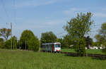 Ein Foto mit Seltenheitswert: GT8SU 3220 durchfährt am 6.5.2017 als Werkstattfahrt Meerbusch-Osterrath auf der Strecke der Linie U76