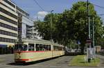 Anlässlich des 625-jährigen Jubiläums des heutigen Düsseldorfer Stadtteils Hamm setzten die Rheinbahn und der Verein Linie D am 09.06.2019 insgesamt sechs Museumszüge ein, die