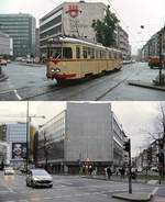 Bis zur Inbetriebnahme des U-Bahn-Tunnels zwischen Heinrich-Heine-Allee und Hauptbahnhof im Jahre 1988 verkehrten die Straßenbahnen im Minutentakt durch die Düsseldorfer Bismarckstraße.