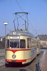 Düsseldorf 2101 + 1601, Schleife Unterrath, 05.03.1987.