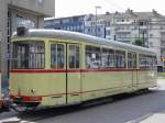 DWAG-Beiwagen B4 (Wagennummer 1206, Baujahr 1966) der Rheinbahn AG Dsseldorf. Der Wagen ist einer von ehemals drei Beiwagen (1205-1207) mit Tren auf beiden Seiten, fr den Einsatz auf den Fernlinien K (nach Krefeld) und D (nach Duisburg). Aufgrund des  Blaulichttages  kamen an diesem sonnigen Tag mehrere historische Zge, als kostenloser Pendeldienst, zwischen Dsseldorf Hbf und D-Polizeiprsidium/Landtag zum Einsatz. Aufgenommen am 04.07.2009. Ort: Dsseldorf Hauptbahnhof.