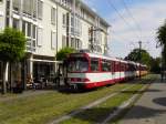 DWAG GT8S Doppeltraktion (Wagennummer 3063+3065, Baujahr 1975) der Rheinbahn AG Dsseldorf. Die Straenbahn ist im Einsatz als Linie 703 (D-Gerresheim S-Bahnhof - D-Wehrhahn S-Bahnhof - D-Bilk, Kirchfeldstrae). Aufgenommen am 17.06.2009. Ort: Dsseldorf-Gerresheim, Rathaus.