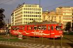 Dsseldorf Tw 2315 am 02.07.1987 am Jan Wellem Platz. Sechsachser solo auf der Sl 712 gab es nur in den Abendstunden,