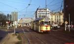 Großraum-Tw 2105 der Rheinbahn Mitte der 1980er Jahre auf dem Jan-Wellem-Platz.