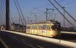 Düsseldorf Tw 2860, Oberkasseler Brücke, 29.11.1986.