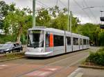 Straßenbahnlinie 709 nach Düsseldorf-Gerresheim Krankenhaus am Hauptbahnhof Neuss.(10.9.2014)
