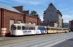 1987/88 lösten Sechsachser mit Beiwagen die Großraumwagen auf der Linie 706 ab.