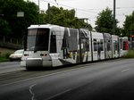 Die U71 nach Düsseldorf-Mörsenbroich Heinrichstraße am S-Bahnhof Düsseldorf Bennrath.(16.7.2016)  