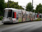 Die U71 nach Düsseldorf-Mörsenbroich Heinrichstraße am S-Bahnhof Düsseldorf Bennrath.(16.7.2016)  