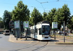 Düsseldorf Rheinbahn SL 705 (NF6 2125) D-Eller, Vennhauser Allee (Endstation, Ausstiegstelle) am 19.