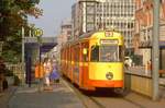 Duisburg Tw 1231 in der Knigstrae, 31.08.1985.