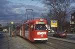 Duisburg Tw 1065 in der Neumhler Strae, 30.03.1992.