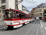 Endstation der Historische Straßenbahn für Stadtrundfahrten am Fischmarkt am 28.