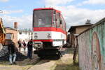 EVAG 405 am 28.05.2022 beim Eisenbahnfest des Thringer Eisenbahnvereins im ehem. Bw Weimar. Der in Erfurt ausrangierte KT4D hat in Weimar als Museumsstck ein neues Zuhause gefunden.