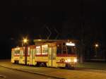 EVAG 520 während einer Nachtsonderfahrt der Erfurter Nahverkehrsfreunde, am 16.03.2014 an der Wendeschleife Pappelstieg.