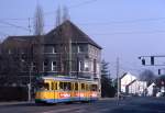 Essen Tw 1727 in der Frintroper Strae, 09.03.1987.