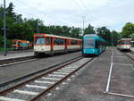 25.06.16 Frankfurt am Main: Die Verkehrsgesellschaft Frankfurt (VGF) und der Verein Historische Straßenbahn der Stadt Frankfurt (HSF) veranstalteten in der Wende- und Abstellanlage am Stadion