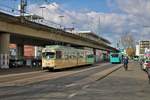 VGF Düwag N-Wagen 112 als Osterhasen Express am 31.03.18 in Frankfurt am Main Westbahnhof