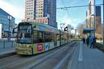 VGF Bombardier Flexity Classic S-Wagen 230+2xx als Doppeltraktion auf der Linie 20 am 19.01.19 in Frankfurt Messe