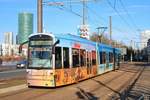 VGF Bombardier Flexity Classic S-Wagen 222 am 19.01.19 in Frankfurt Uni Klinikum