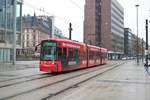 VGF Bombardier Flexity Classic S-Wagen 230 am 30.01.21 in Frankfurt am Main Willy Brandt Platz