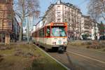 VGF Düwag Pt Wagen 148 am 22.02.21 in Frankfurt Schweizer Platz