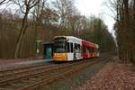 VGF Bombardier Flexity Classic S Wagen 224 am 22.02.21 in Frankfurter Stadtwald