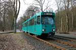 VGF Düwag Pt Wagen 727 am 22.02.21 in Frankfurter Stadtwald