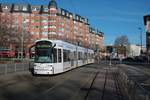 VGF Bombardier Flexity Classic S-Wagen 264 am 06.03.21 in Frankfurt am Main