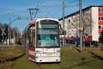 VGF Bombardier Flexity Classic S-Wagen 266 am 06.03.21 in Frankfurt am Main