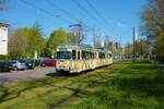 VGF Düwag O-Wagen 111 als Osterhasenexpress am 10.04.22 in Frankfurt