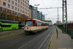 VGF Düwag Pt Wagen 138 am 03.12.22 in Frankfurt am Main als mobiler Shop des Verkehrsmuseum