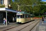 VGF Straßenbahn Frankfurt Düwag L-Wagen 124 am 18.05.23 in Frankfurt zum Paulskirchenfest