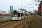 VGF Bombardier Flexity Classic S Wagen 252 am 10.02.24 in Frankfurt am Main Uni Klinik