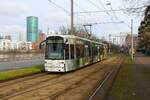 VGF Bombardier Flexity Classic S Wagen 257 am 10.02.24 in Frankfurt am Main Uni Klinik