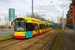 VGF Bombardier Flexity Classic S Wagen 226+2xx als Doppeltraktion am 10.02.24 in Frankfurt am Main Uni Klinik