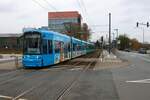 VGF Bombardier Flexity Classic S Wagen 234+2xx als Doppeltraktion am 10.02.24 in Frankfurt am Main Uni Klinik