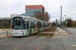 VGF Bombardier Flexity Classic S Wagen 257 am 10.02.24 in Frankfurt am Main Uni Klinik