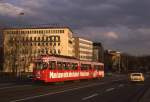 Frankfurt Tw 807 auf der Friedensbrcke, 25.03.1989.