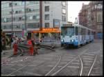 Aufgrund von Gleisbauarbeiten konnte die Linie 14 am 15.10.2006 ihre Stammstrecke zwischen Allerheiligentor und Sdbahnhof nicht befahren und wurde ber die Altstadtstrecke umgeleitet.