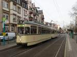 VGF Düwag L-Wagen 124 mit Beiwagen 1242 am 05.12.15 als Nikolaus Express Linie B in Frankfurt am Main 