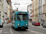 VGF Düwag Pt Wagen 738 als Fahrschule am 13.10.16 in Frankfurt Musterschule auf der Linie U5.