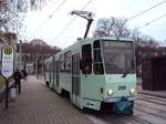 Frankfurt (Oder), Schleife Stadion. Tatra KT4DM #209 steht an der Endhaltestelle. Die Aufnahme stammt vom 29.11.2014. 