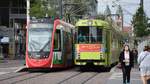 Freiburg im Breisgau - Straßenbahn CAF Urbos 310 und Düwag 224  - Aufgenommen am 01.09.2018