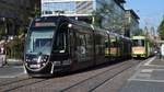 Freiburg im Breisgau - Straßenbahn CAF Urbos 301 und Düwag 224 - Aufgenommen am 15.09.2018