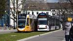 Freiburg im Breisgau - Straßenbahn CAF Urbos 307 und Siemens 286 - Aufgenommen am 16.03.2019