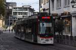 FREIBURG im Breisgau, 20.10.2019, Zug Nr. 258 als Tram3 nach Haid in der Bertoldstraße zwischen den Haltestellen Bertoldsbrunnen und Stadttheater