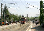 Mit der Straßenbahn in den Freiburger Westen -    Die Verzweigungshaltestelle Runzmattenweg.